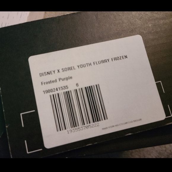 💜NWT🧊 Frosted Purple Disney X Sorel Youth Flurry 'Frozen' Snow Boots Big Girl - Picture 7 of 7